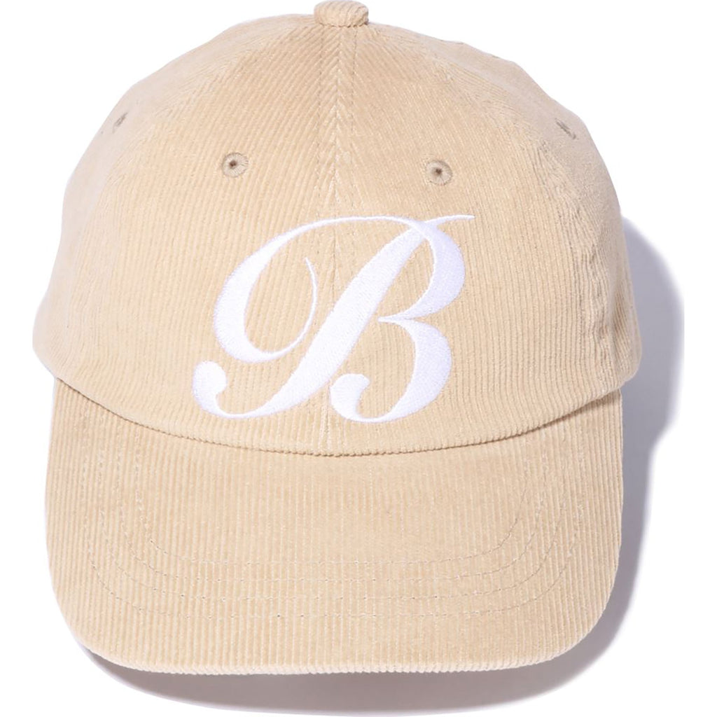B EMBROIDERY CORDUROY PANEL CAP LADIES