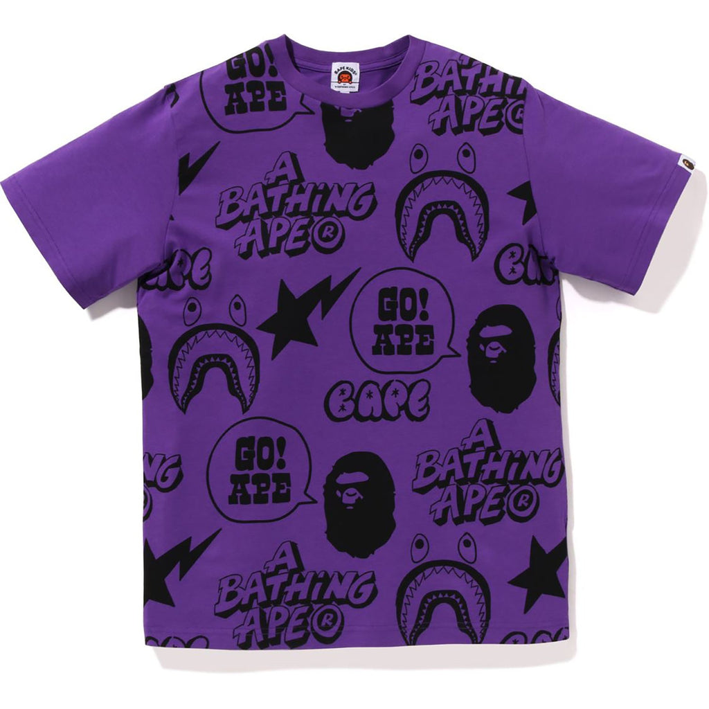 BAPE GRAFFITI PATTERN TEE LOOSE FIT KIDS