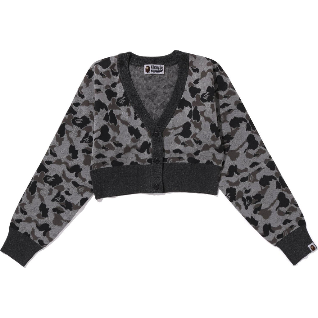 ABC CAMO CROPPED KNIT CARDIGAN LADIES
