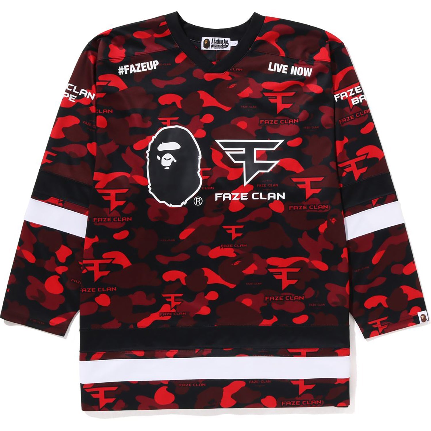 BAPE X FAZE CLAN HOCKEY L/S TEE MENS