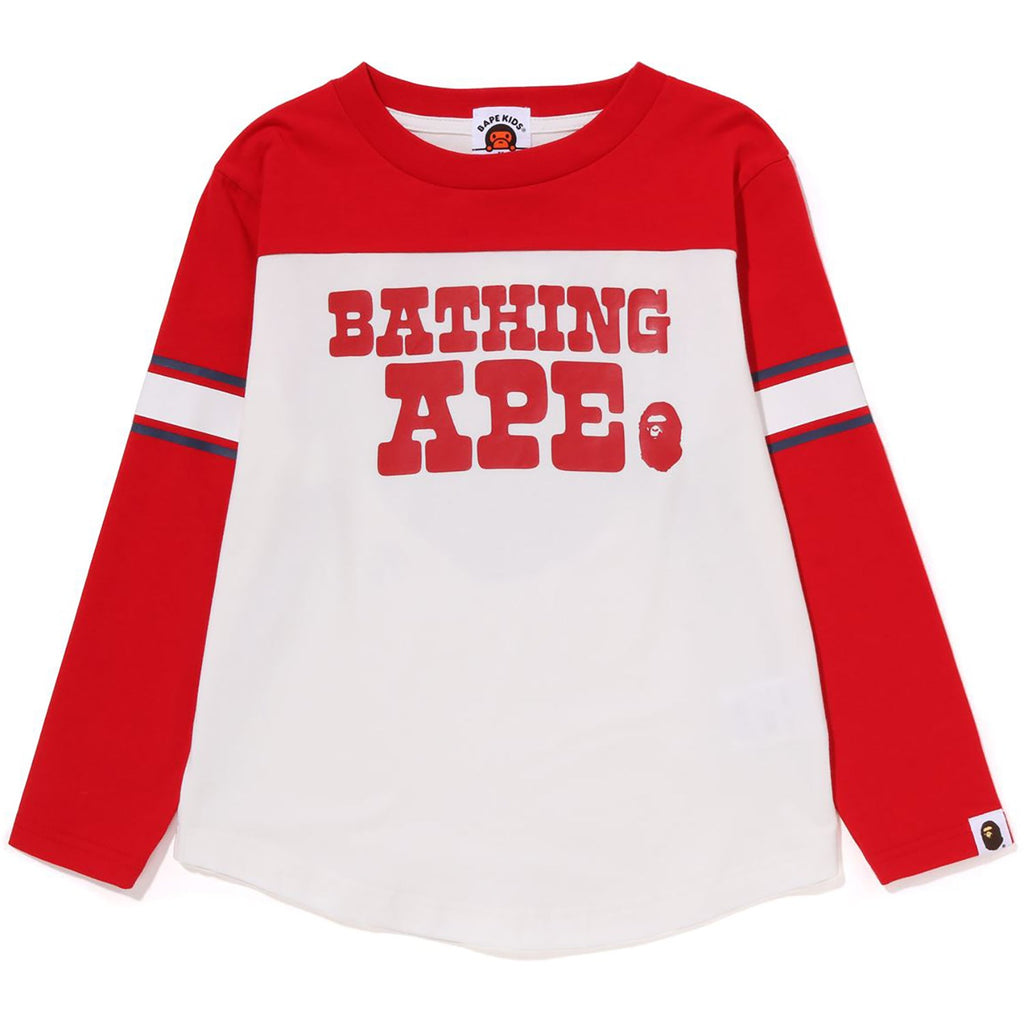 BATHING APE FOOTBALL L/S TEE KIDS