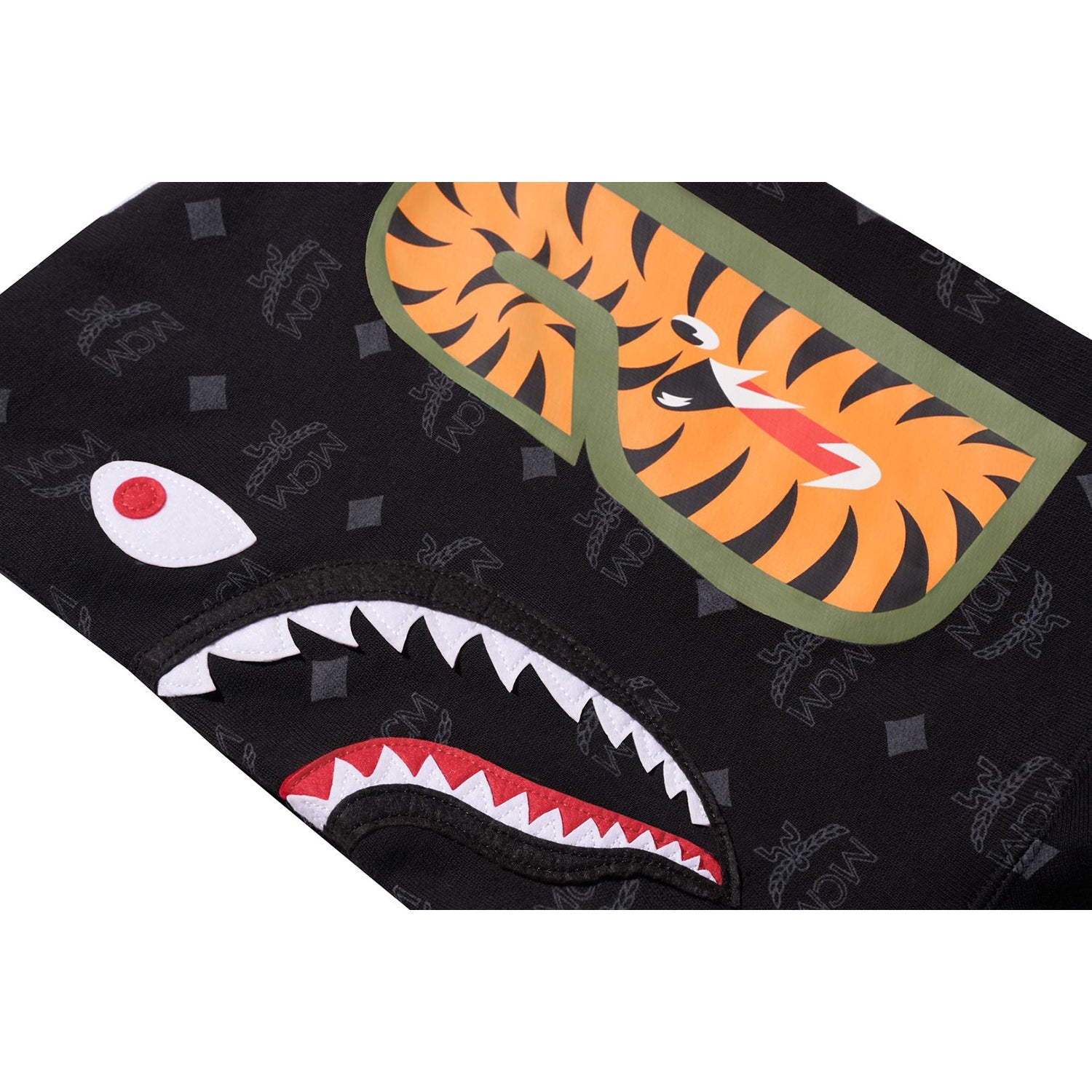 BAPE X MCM SHARK PULLOVER HOODIE MENS