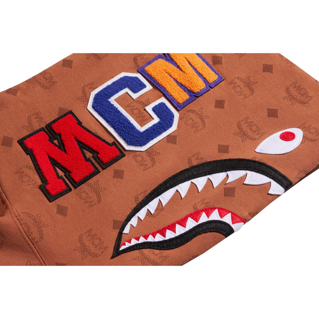 BAPE X MCM SHARK PULLOVER HOODIE MENS