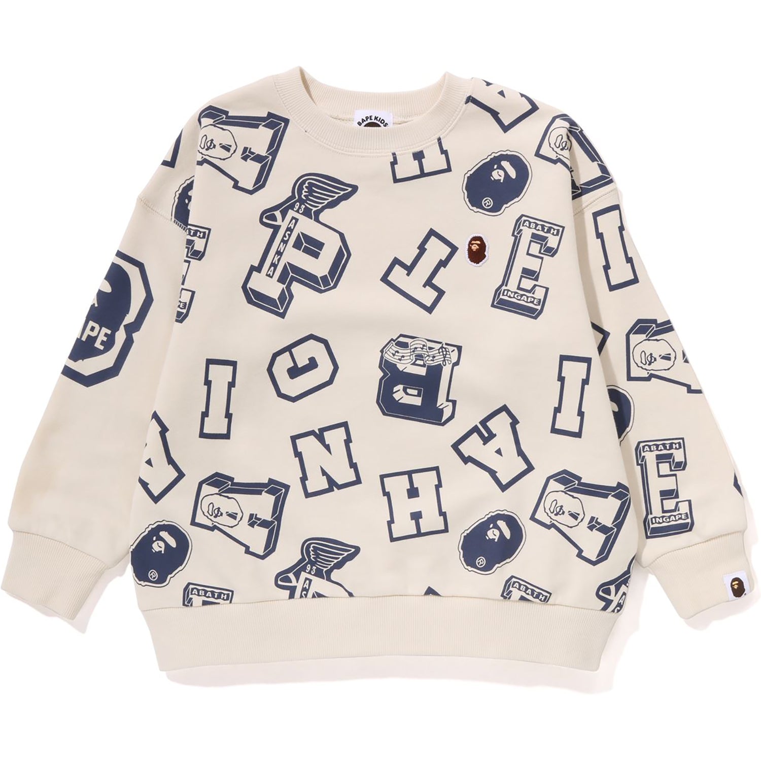 COLLEGE LOGO PATTERN LOOSE FIT CREWNECK KIDS