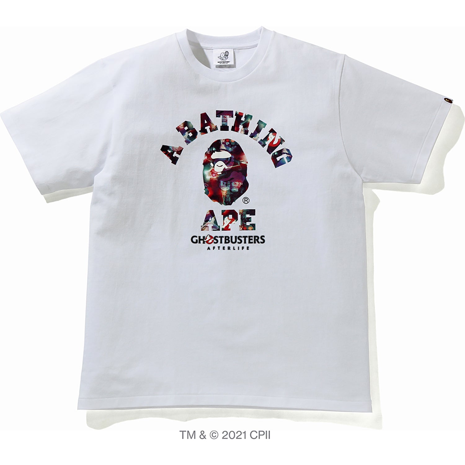 BAPE X GHOSTBUSTERS CAMO COLLEGE TEE MENS