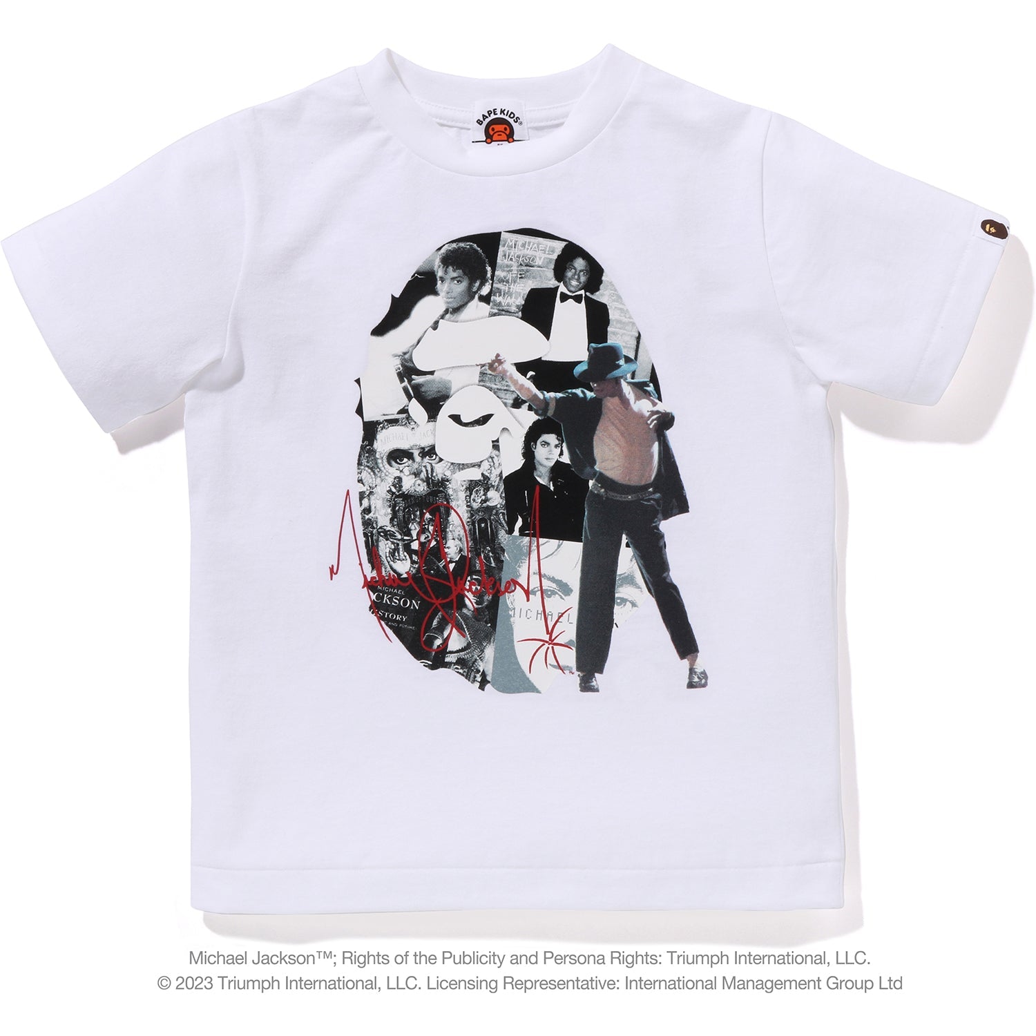 BAPE X MICHAEL JACKSON ALBUM JACKET APE HEAD TEE KIDS