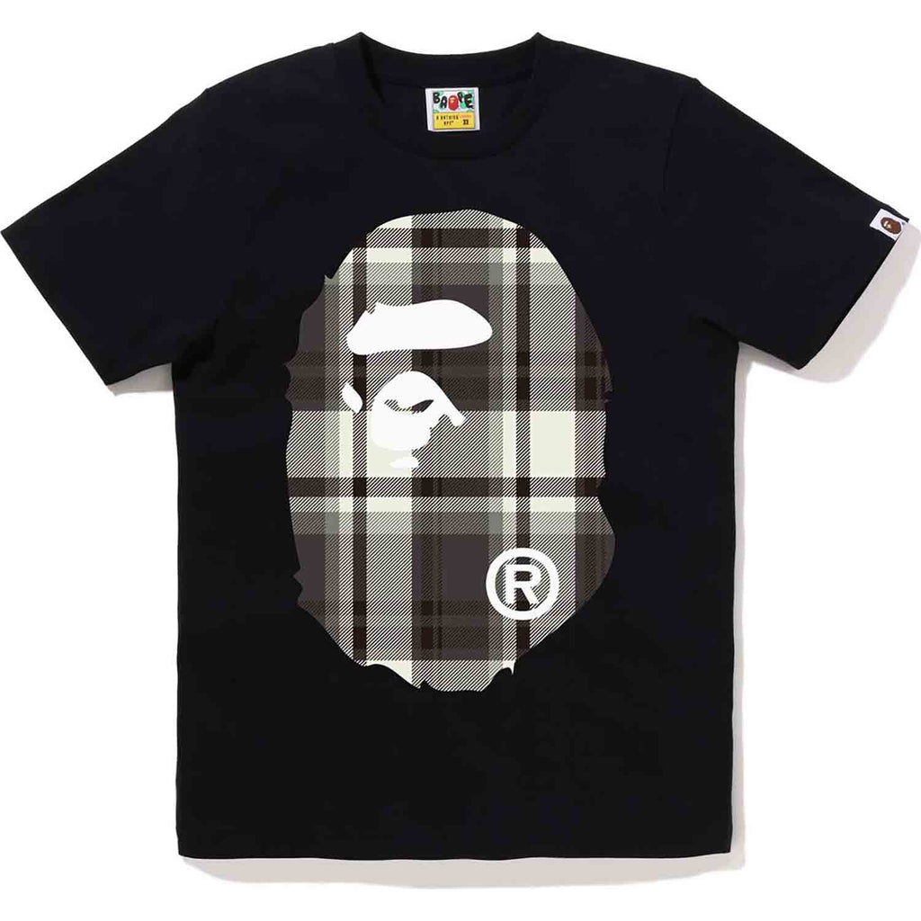 BAPE CHECK BIG APE HEAD TEE LADIES