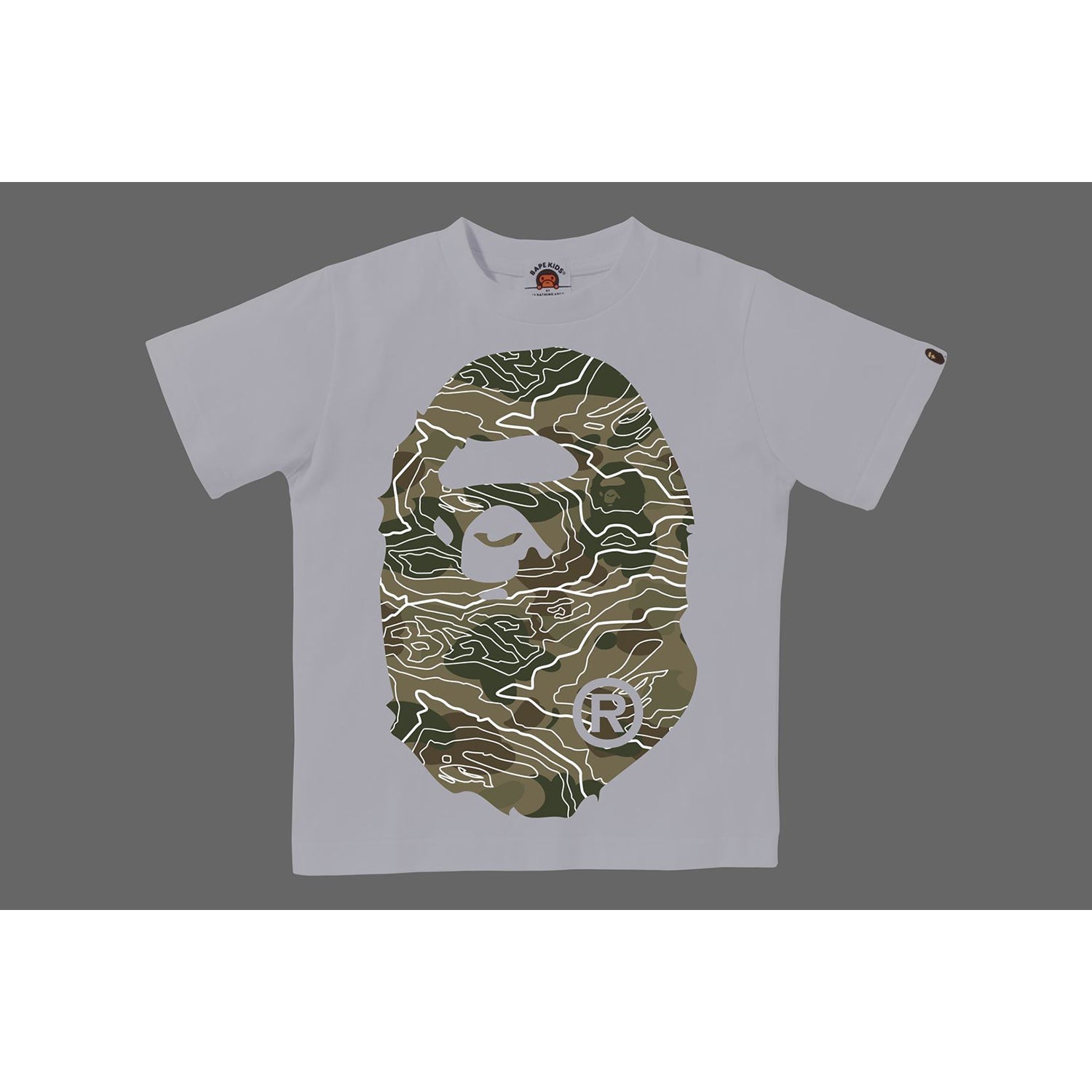 LAYERED LINE CAMO BIG APE HEAD TEE KIDS