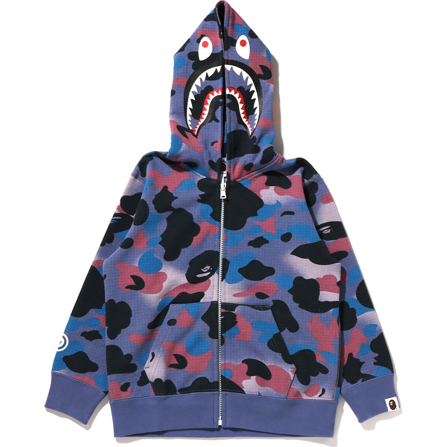 GRID CAMO SHARK GLOW IN THE DARK ZIP HOODIE KIDS