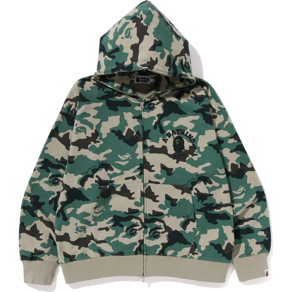 WOODLAND CAMO LOOSE FIT FULL ZIP HOODIE MENS