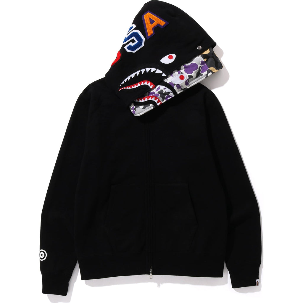 BAPE US LIMITED COLLECTION SHARK FULL ZIP DOUBLE HOODIE MENS