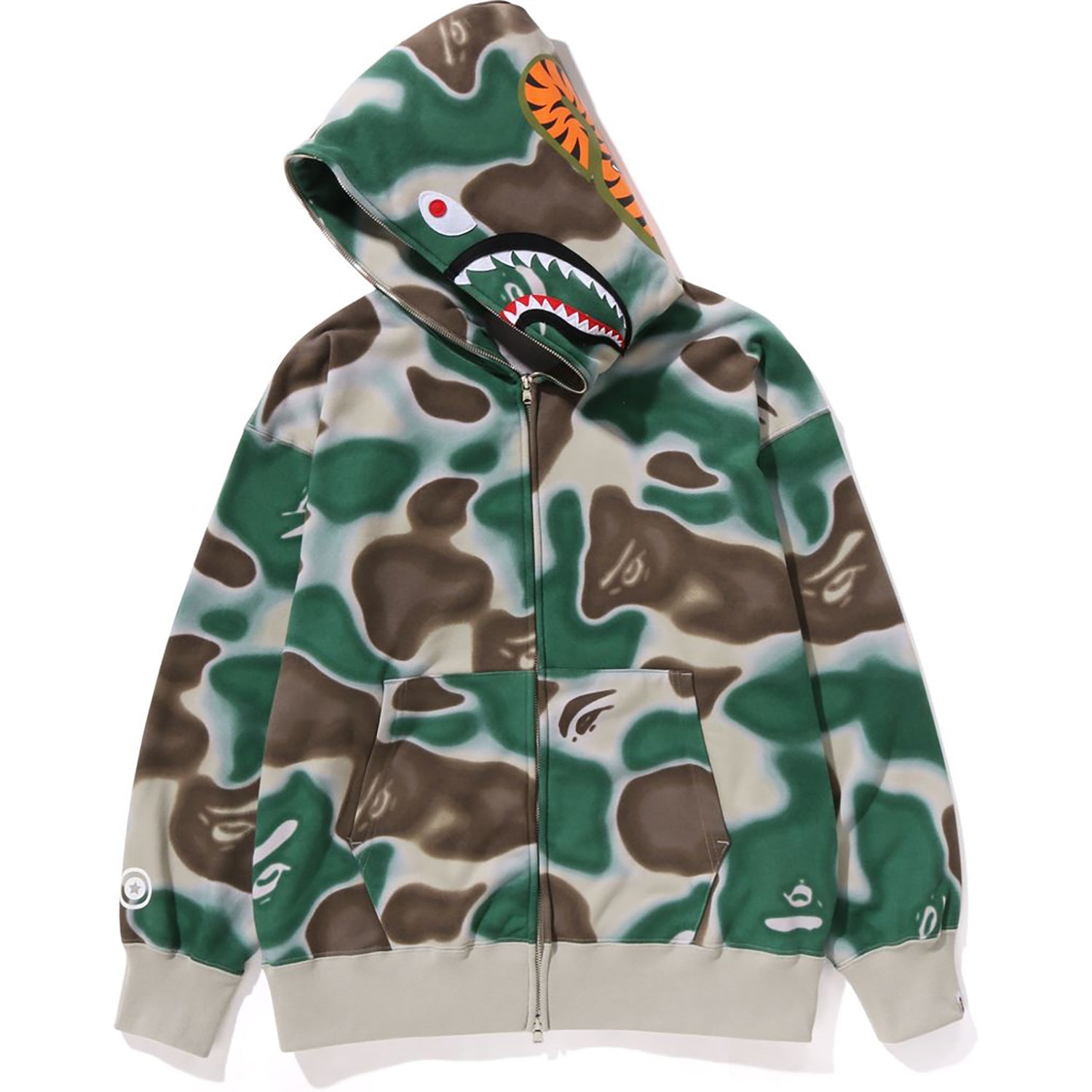 LIQUID CAMO SHARK FULL ZIP HOODIE RELAXED FIT MENS