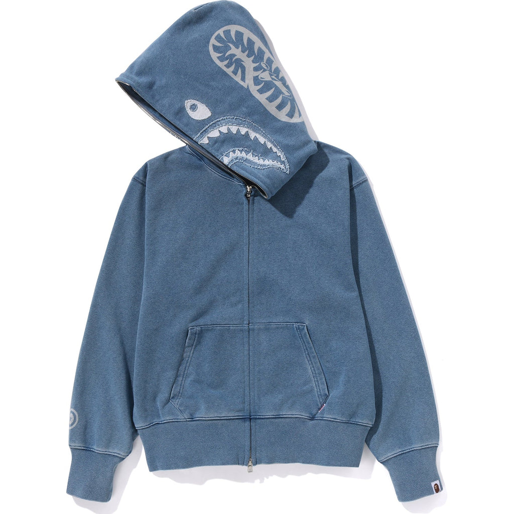 INDIGO SHARK FULL ZIP HOODIE WIDE FIT LADIES