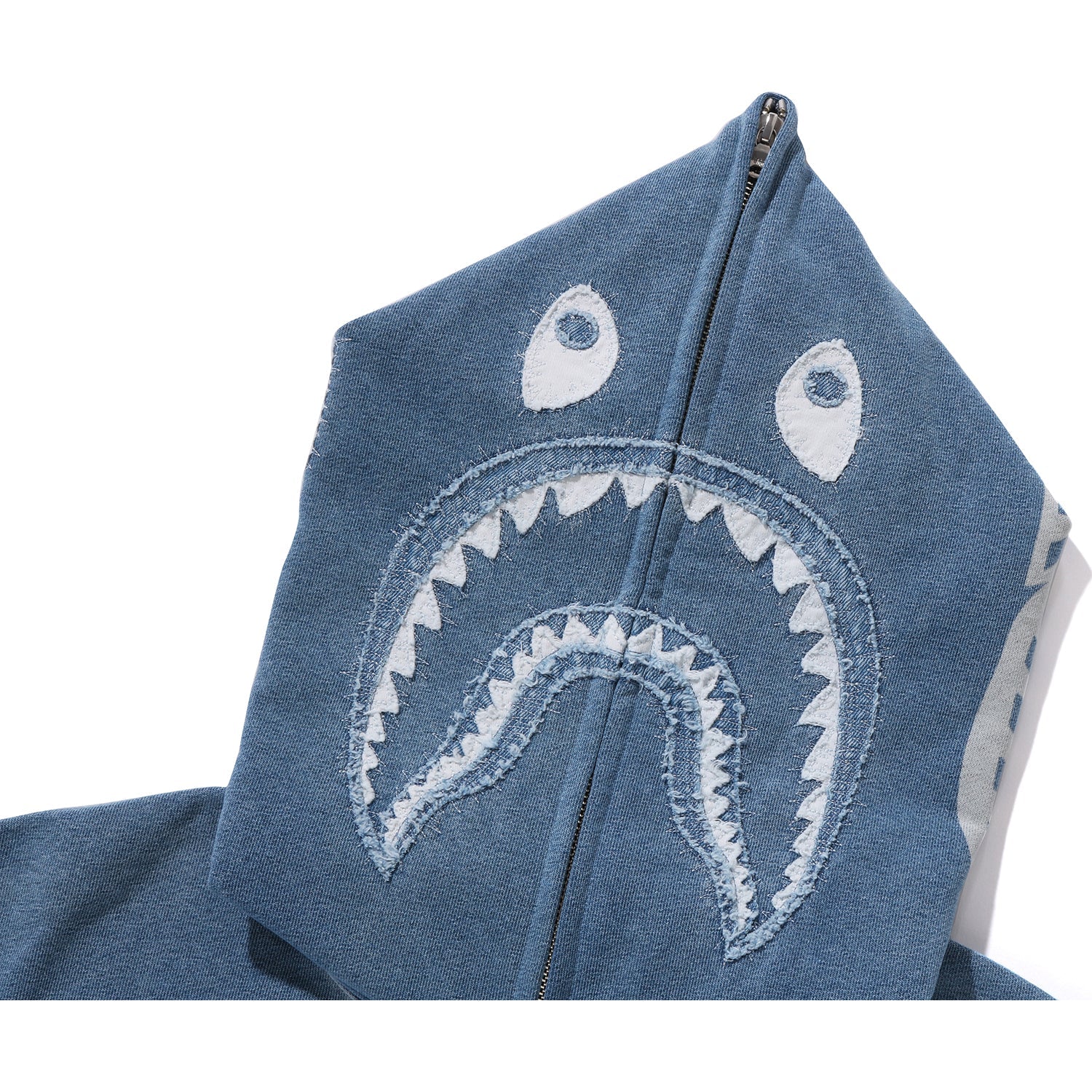 INDIGO SHARK FULL ZIP HOODIE WIDE FIT LADIES