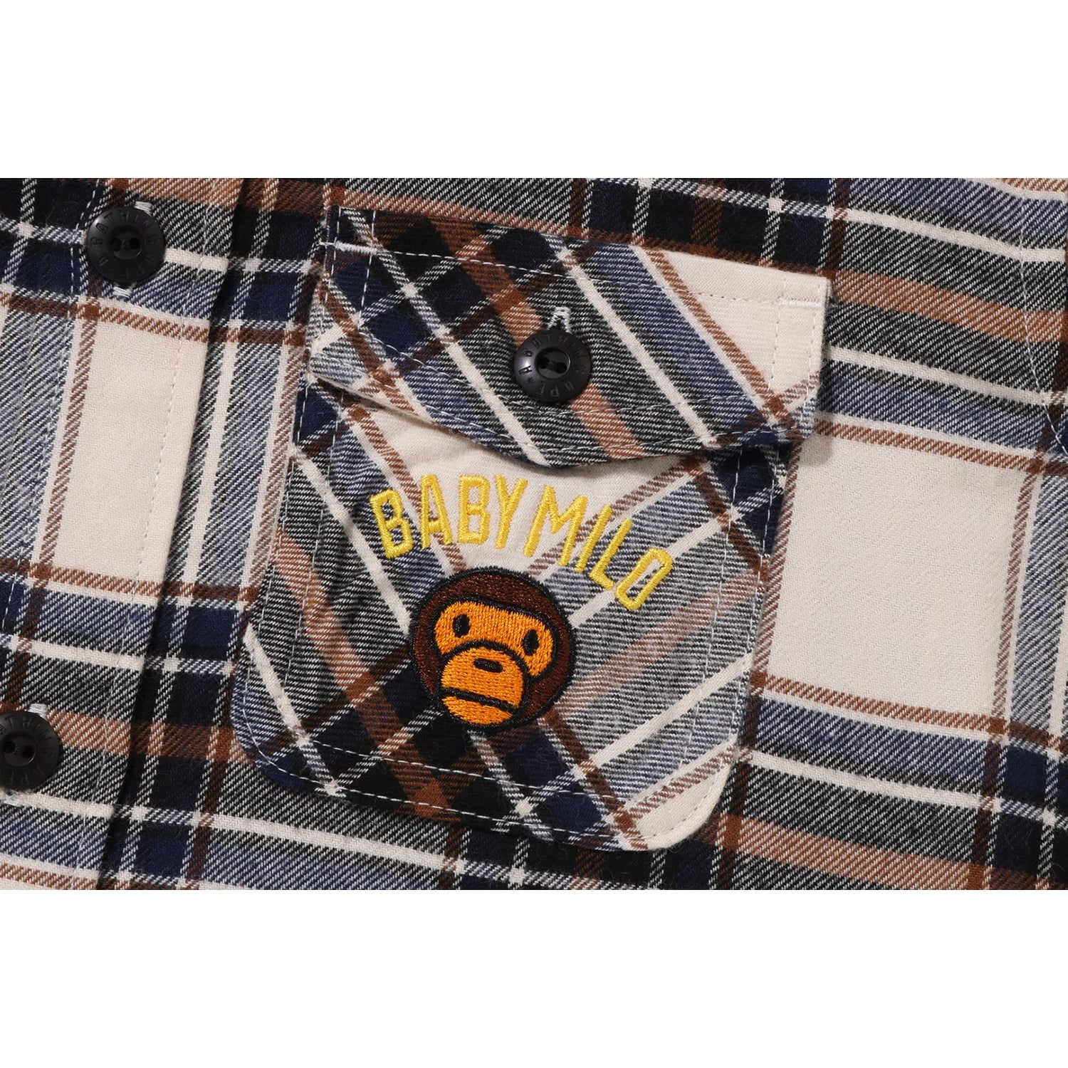 CHECK BABY MILO EMBROIDERY SHIRT KIDS