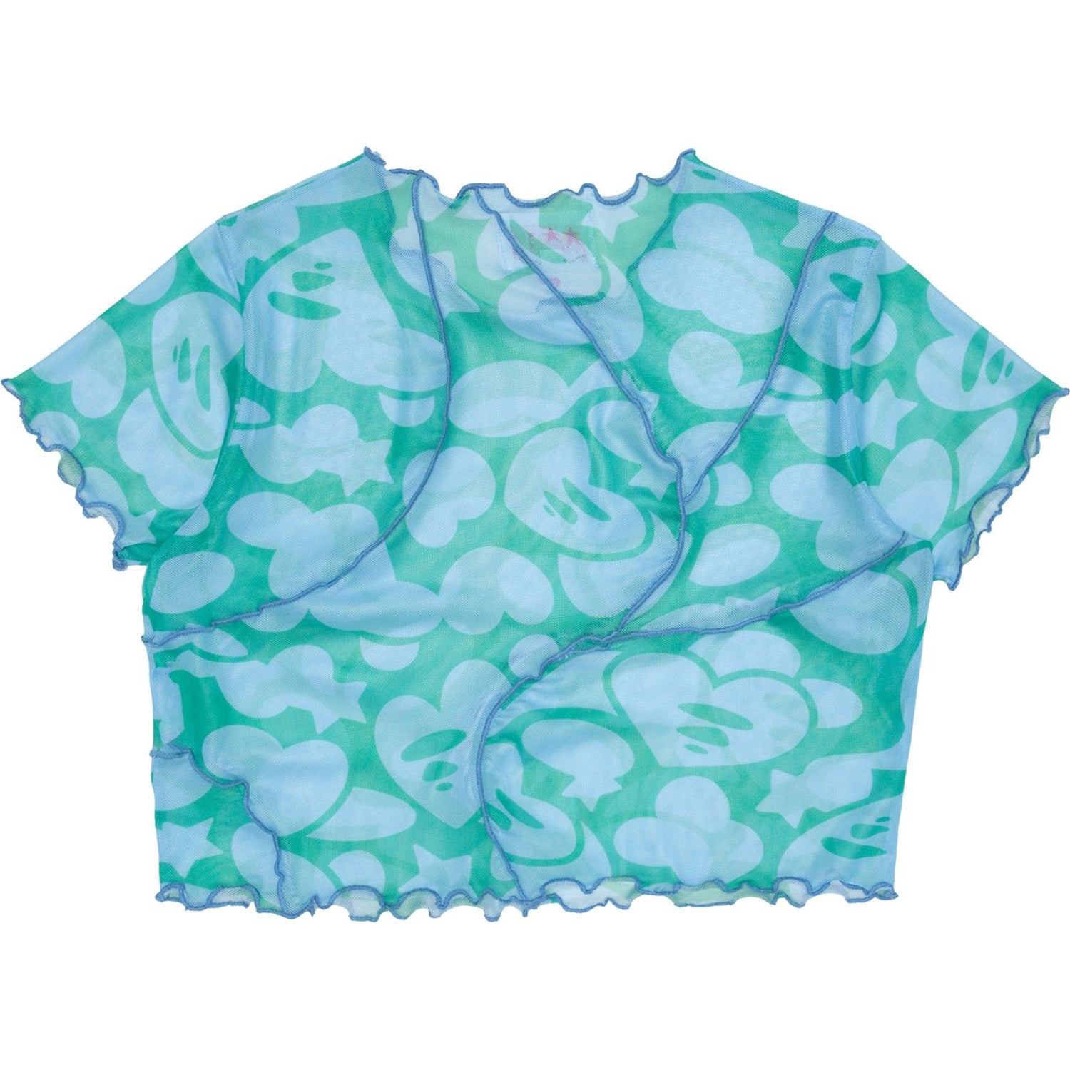 APEE PATTERN MESH CROP TOP LADIES