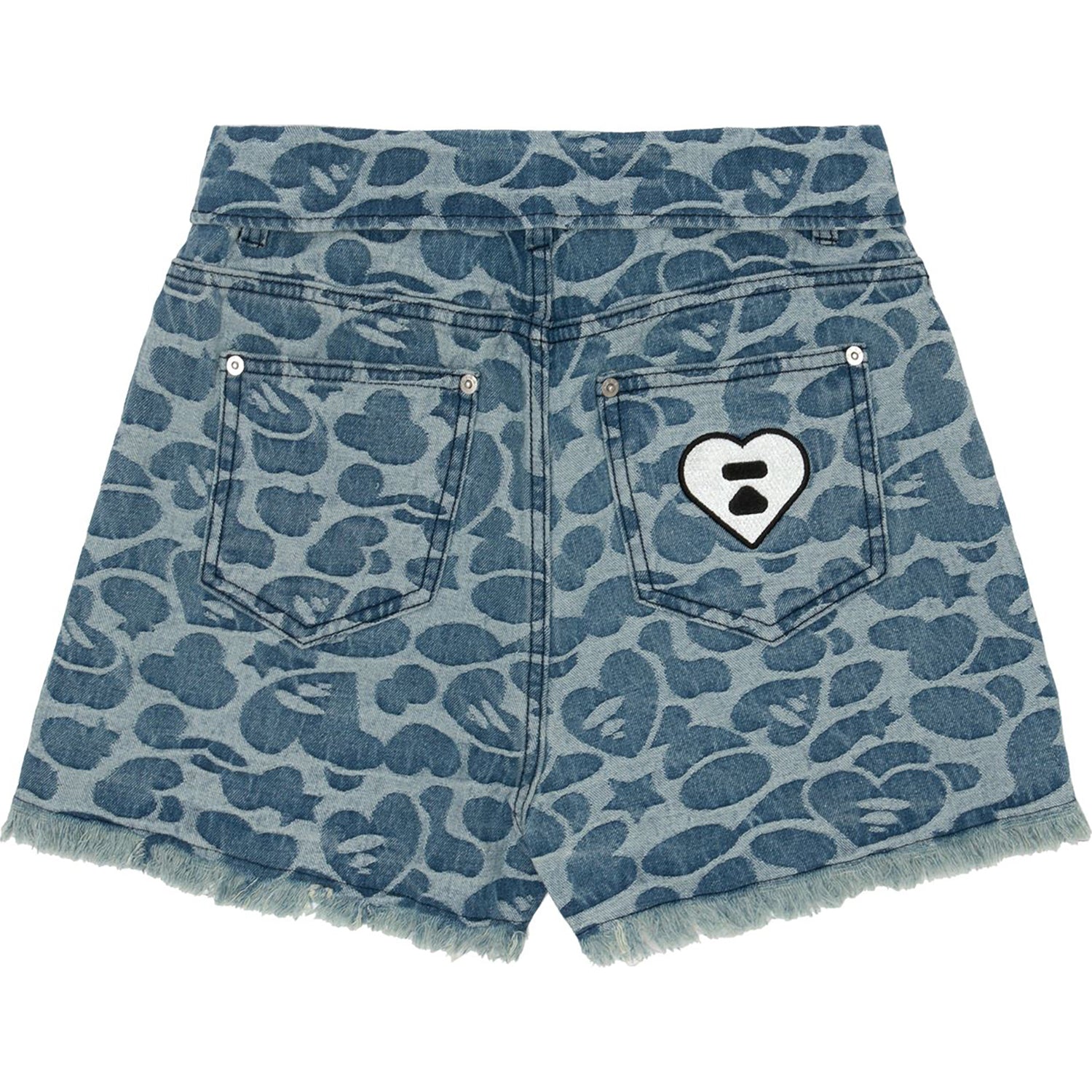 APEE BITE FLIP PATTERN DENIM SHORTS #1 LADIES