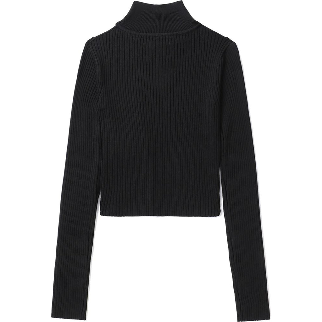 APEE TURTIENECK CUT-OUT KNIT TOP LADIES