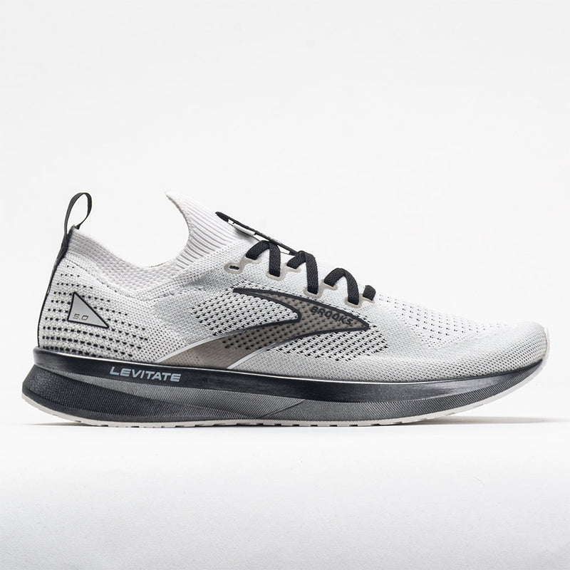 Men's Brooks Levitate Stealthfit 5, White/Grey/Black, 10 D Medium