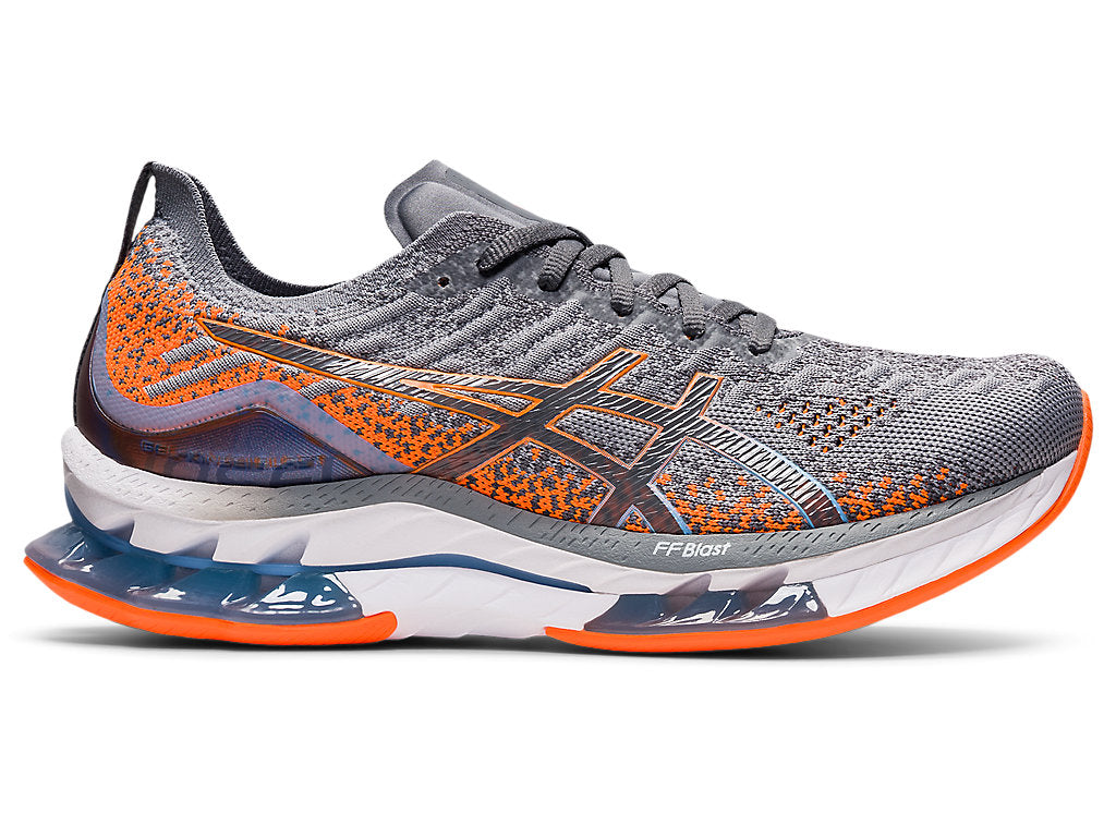 Men's Asics Gel-Kinsei Blast, Sheet Rock/Shocking Orange, 8.5 D Medium