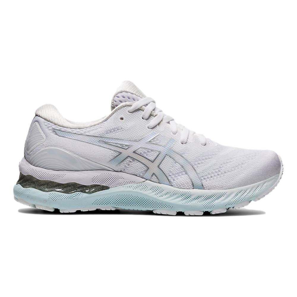 Women's Asics Gel-Nimbus 23, White/Pure Silver, 9 B Medium