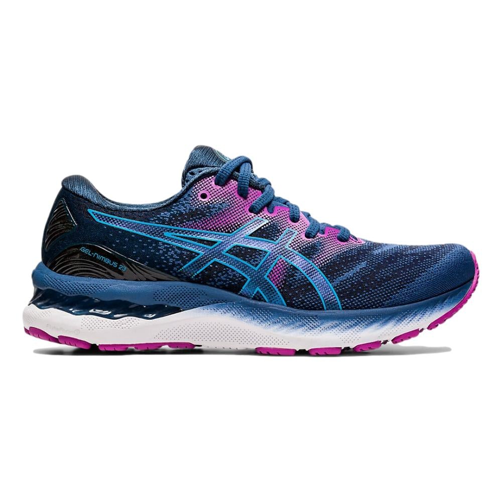 Women's Asics Gel-Nimbus 23, Grand Shark/Digital Aqua, 8 B Medium