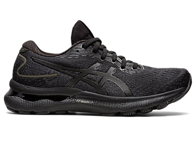 Women's Asics Gel-Nimbus 24, Black/Black, 8.5 D Wide