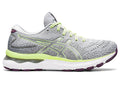 Women's Asics Gel-Nimbus 24, Piedmont Grey/Lime Green, 7 B Medium