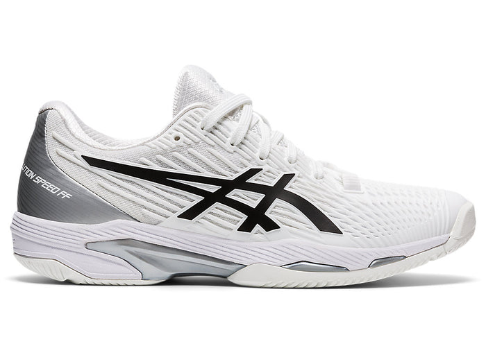 Women's Asics Solution Speed FlyteFoam 2, White/Black, 8 B Medium