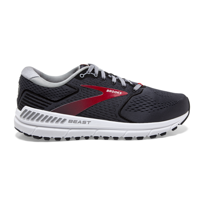 Men's Brooks Beast '20, Blackened Pearl/Black/Red, 11 2E Wide