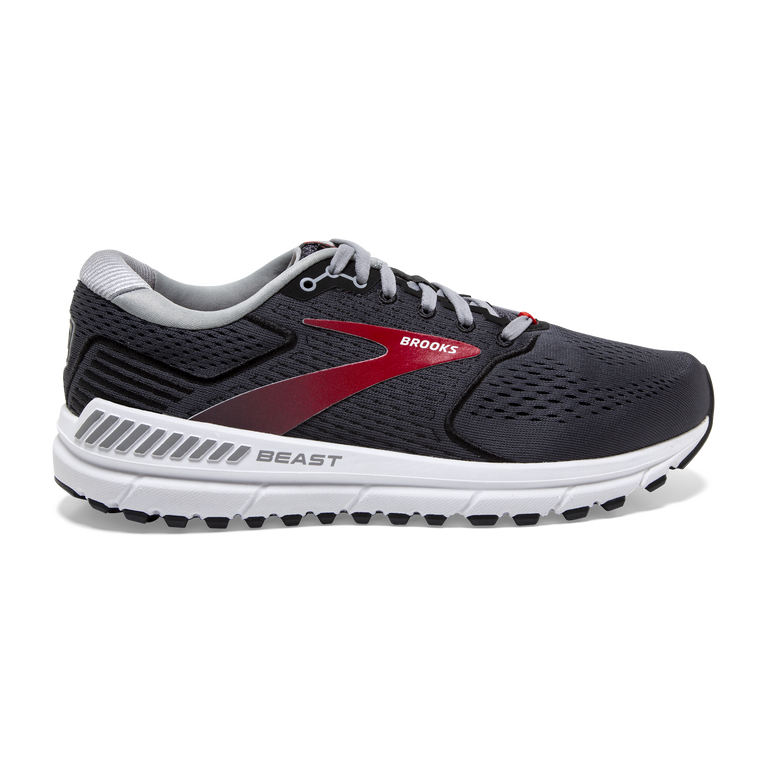Men's Brooks Beast '20, Blackened Pearl/Black/Red, 13 D Medium
