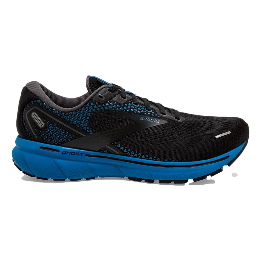 Men's Brooks Ghost 14, Black/Blackened Pearl/Blue, 11 D Medium