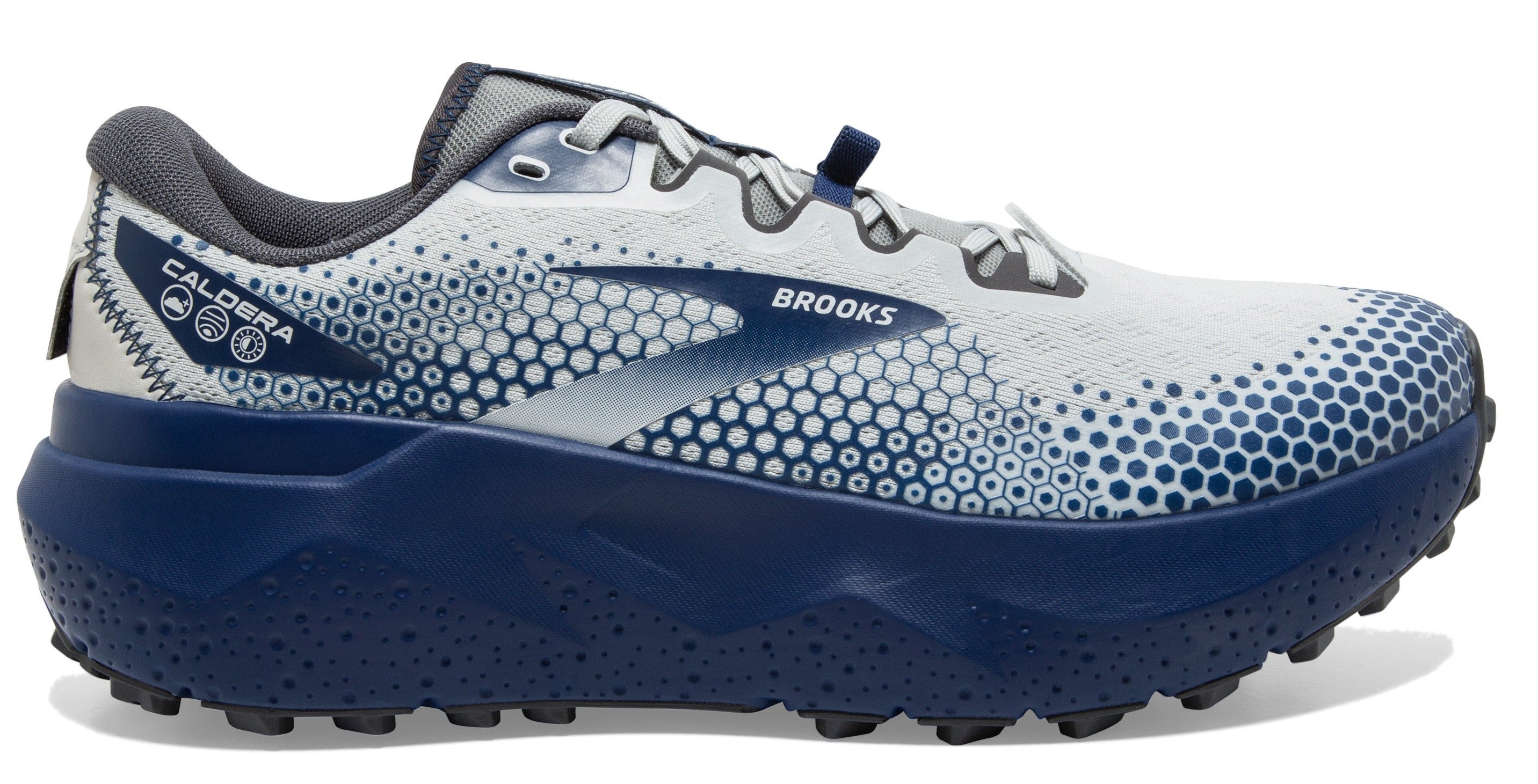 Men's Brooks Caldera 6, Oyster/Blue Depths/Pearl, 8.5 D Medium