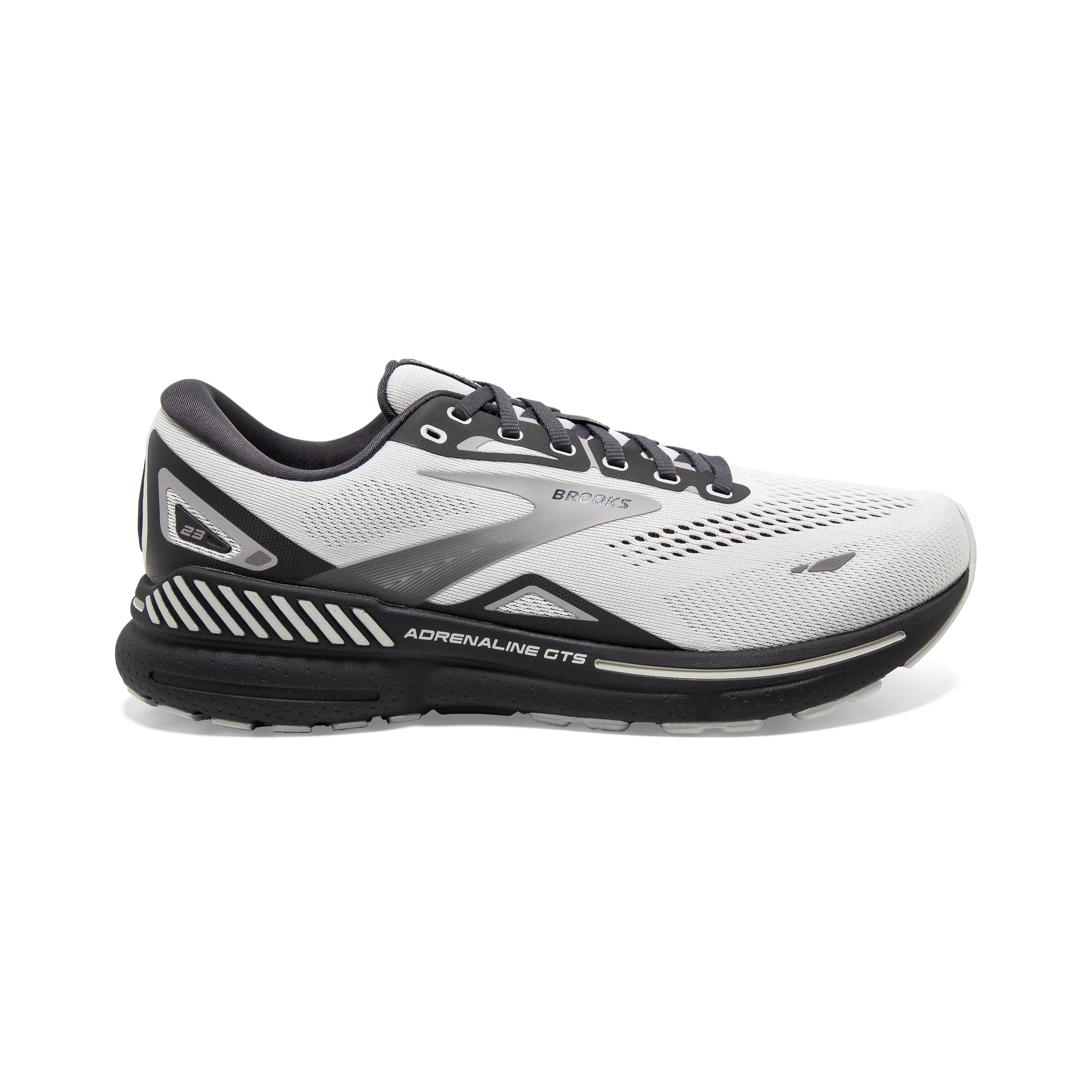 Men's Brooks Adrenaline GTS 23, Oyster/Ebony/Alloy, 12.5 2E Wide