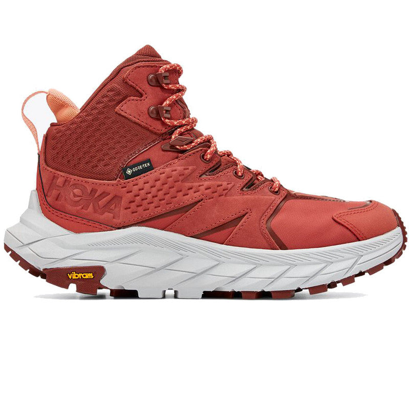Women's Hoka One One Anacapa Mid GTX, Hot Sauce/Cherry Mahogany, 7 B Medium