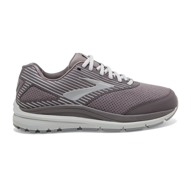 Women's Brooks Addiction Walker Suede, Shark/Alloy/Oyster, 10.5 D Wide