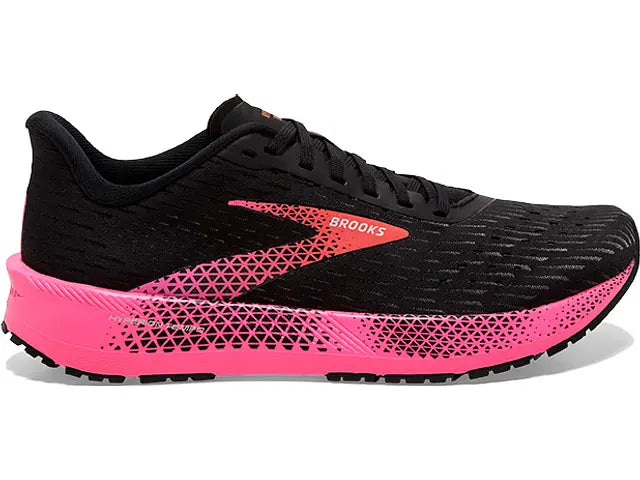 Women's Brooks Hyperion Tempo, Black/Pink/Hot Coral, 9.5 B Medium