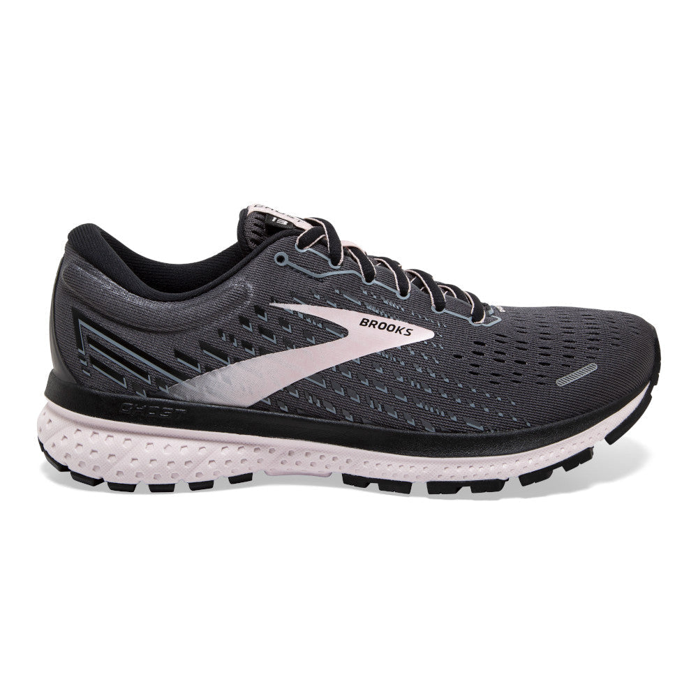Women's Brooks Ghost 13, Black/Hushed Violet, 7 B Medium