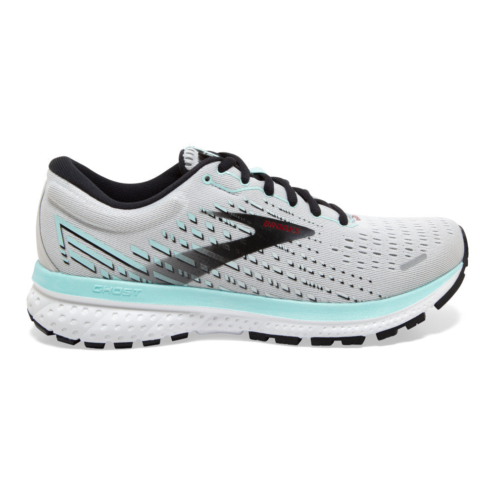 Women's Brooks Ghost 13, Grey/Aqua, 7.5 B Medium