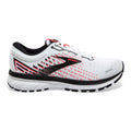 Women's Brooks Ghost 13, White/Pink/Black, 8 B Medium