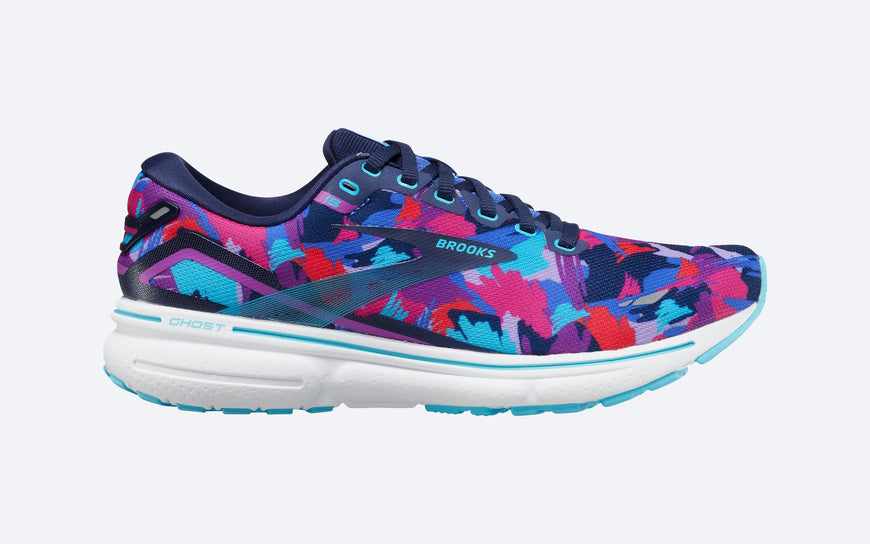 Women's Brooks Ghost 15, Blue/Eclipse/Purple, 10 B Medium