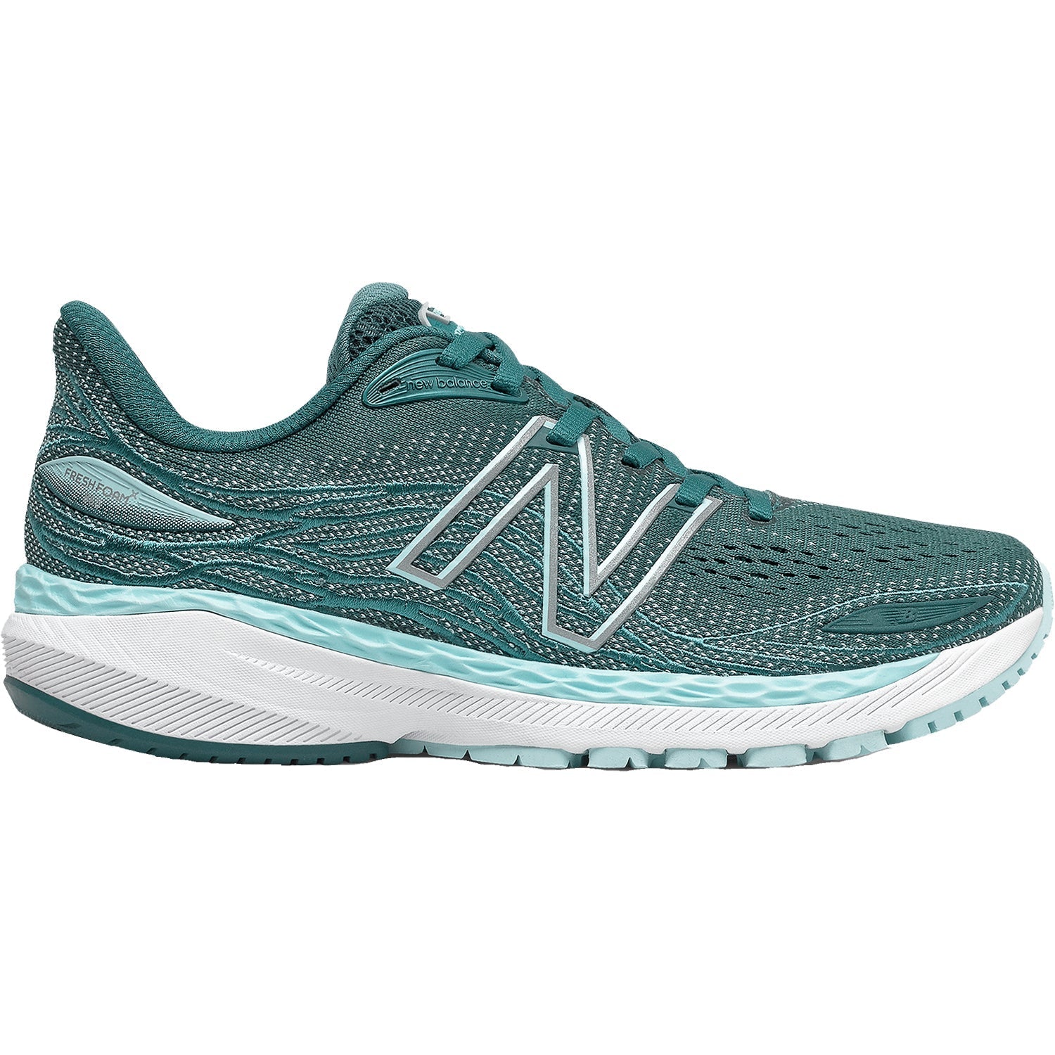 Women's New Balance Fresh Foam X 860v12, Mountain Teal/Pale Blue Chill, 8 2E Extra Wide