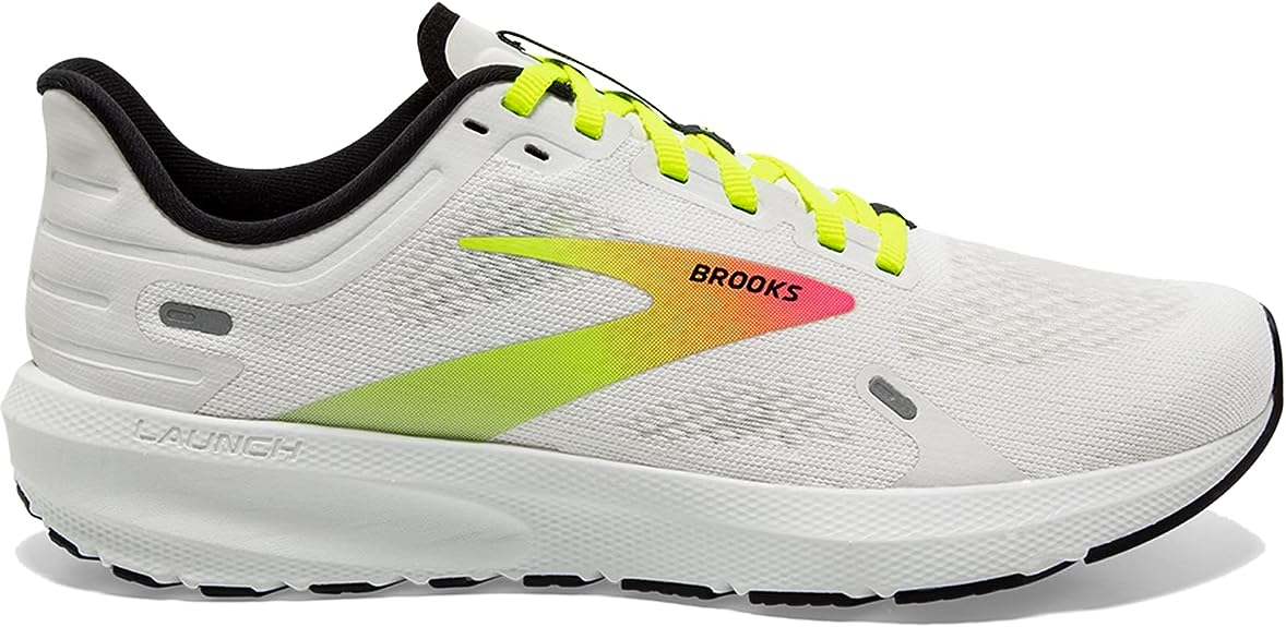 Women's Brooks Launch 9, White/Pink/Nightlife, 10 B Medium