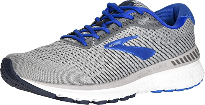 Men's Brooks Adrenaline GTS 20, Grey/Blue/Navy, 9.5 D Medium
