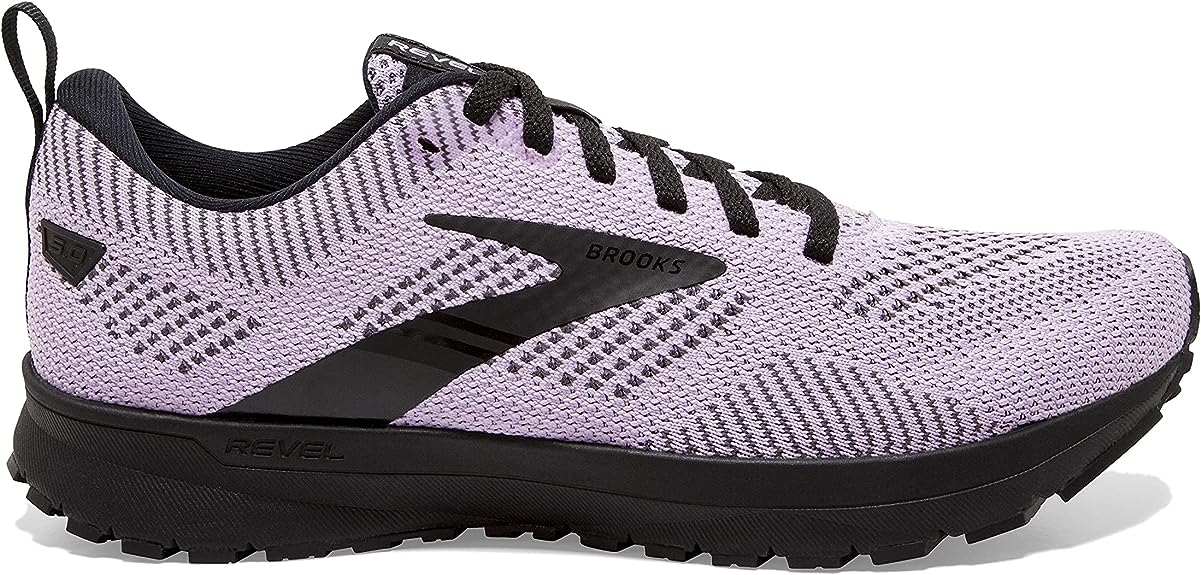 Women's Brooks Revel 5, Lilac/Ebony/Black, 8.5 B Medium
