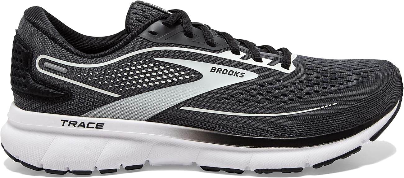 Women's Brooks Trace 2, Ebony/Black/White, 6 D Wide