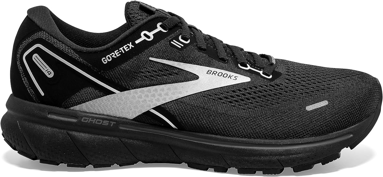 Men's Brooks Ghost 14 GTX, Black/Black/Ebony, 9.5 D Medium