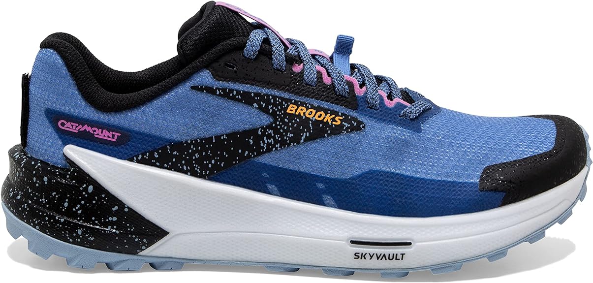 Women's Brooks Catamount 2, Blue/Black/Yellow, 10 B Medium