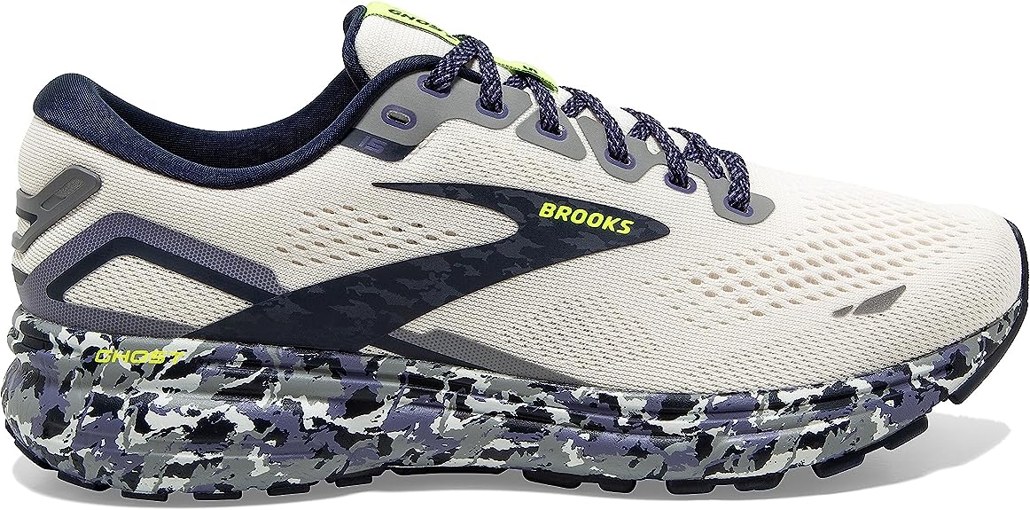 Men's Brooks Ghost 15, WhisperWhite/Eclipse/Nightlife, 9.5 D Medium