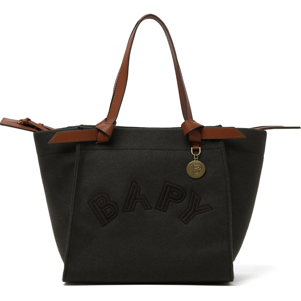 BAPY KNOTTED HANDLES FLANNEL BAG LADIES